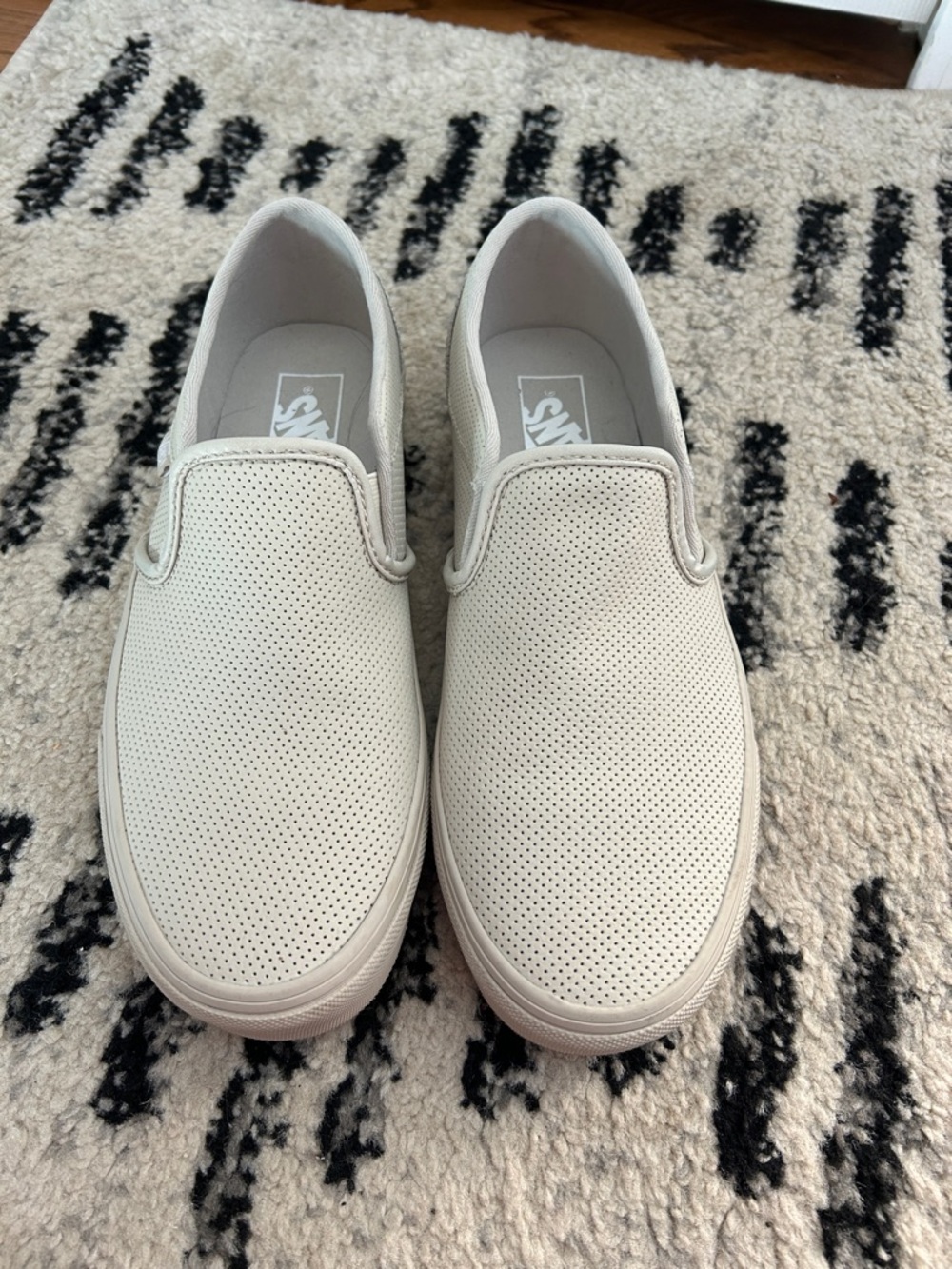 Vans Oatmeal Perforated Slip-On Loafers
